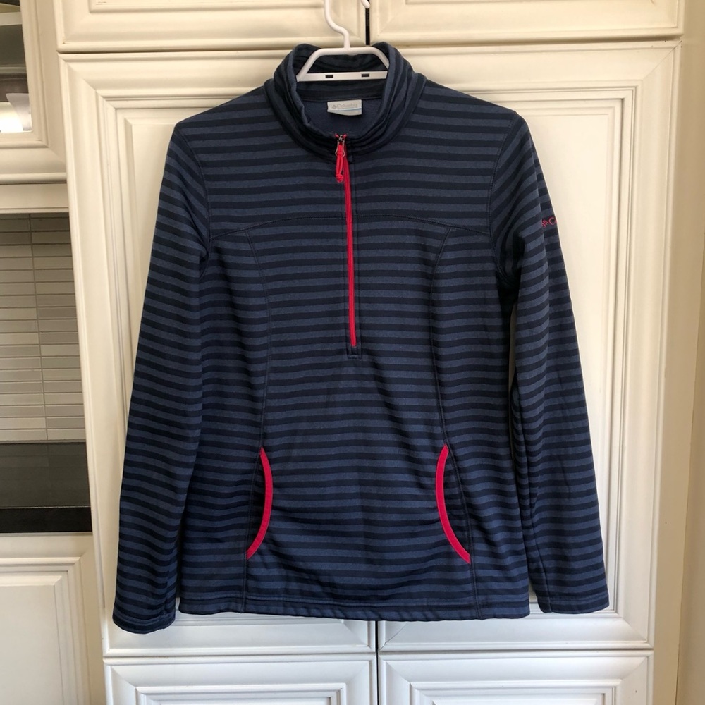 Columbia Stripe Half Zip women’s fleece lined Pullover